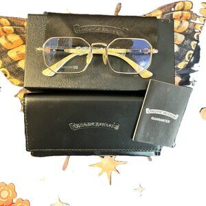 Chrome Hearts | Numatti II Gold Frame Glasses | Rare Titanium + Horn Arms